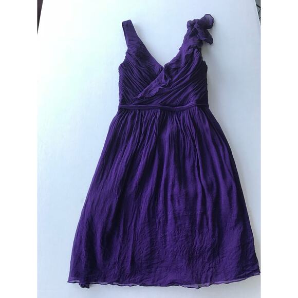 J.Crew Serena Silk Chiffon Dress Purple Size 4 - Picture 5 of 11